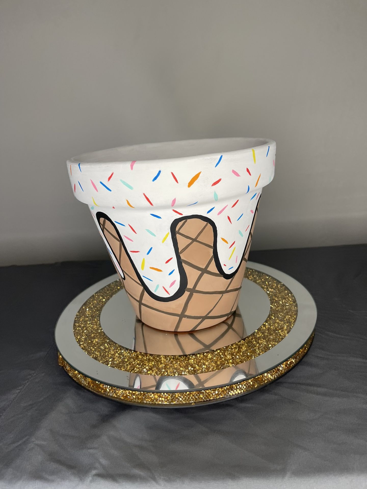ice cream terra cotta pot