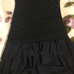 Forever 21 Black Halter Fringe Dress Size Small