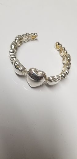 Silver Heart Cuff