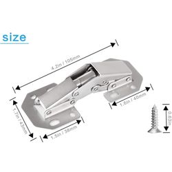17 Pack Hidden Hinges for Cabinet Doors Frameless, Concealed Cabinet Hinge, 90 Degree Surface Mount Hinge