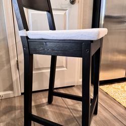 Modern Black Counter Height Barstools with Ivory Cushions - 4 Available. $65 Per Barstool.