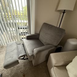Light Gray Recliner (swivels) 