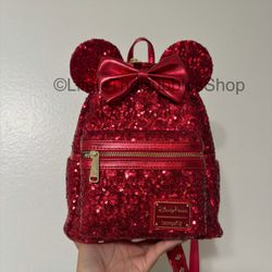 Disney - Red and Gold Sequin Mickey Loungefly Backpack
