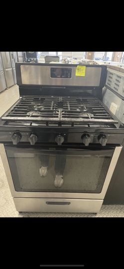 Whirlpool  30” Black and Stainless Steel Gas Stove