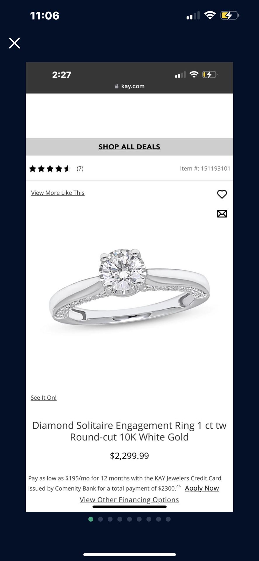 1CT Diamond Engagement Ring 
