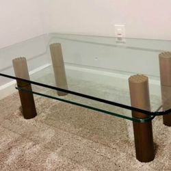 Heavy glass table