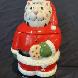 Vintage Coco Dawley Santa Claus Cat Christmas Cookie Jar