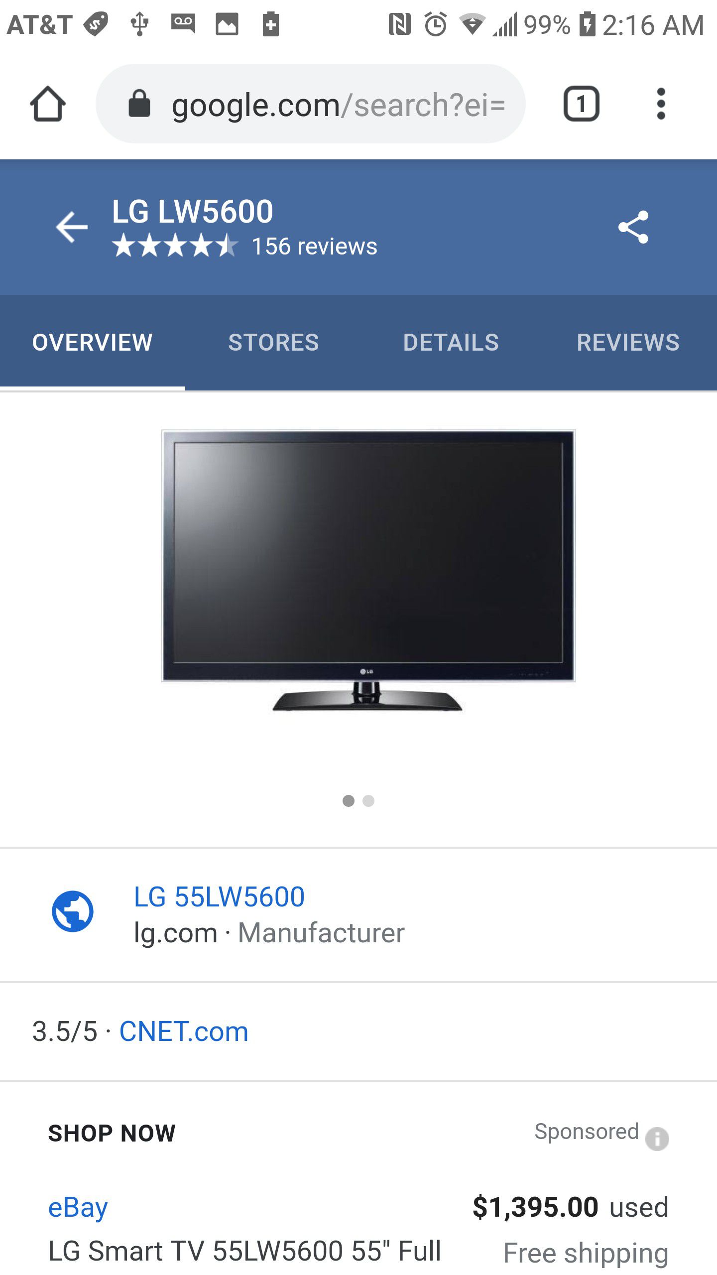 55 inch LG 3D smart tv