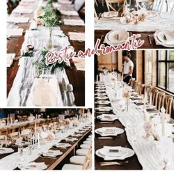 10 White Cheese Cloth Table Runners 10ft