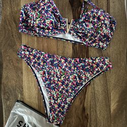 SHEIN MOD Plus Allover Print Bikini Swimsuit