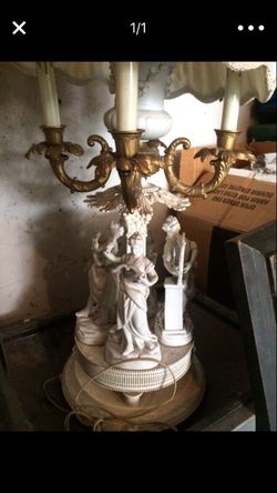 Antique 1900's Porcelain Angel Lamp!