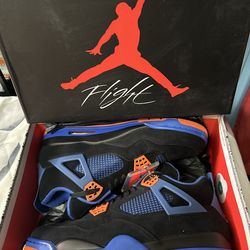 Air Jordan 4 "Flight" Black Blue Orange