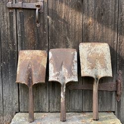 Three Vintage Square Shovel Heads