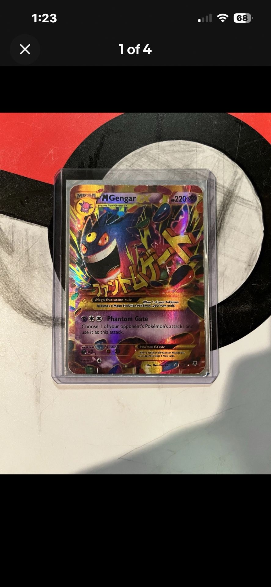 M Gengar EX (121 Secret Rare) 121/119 XY - Phantom Forces Holo