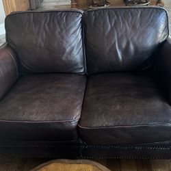 Sofa Set - 4 Piece Leather- Dark Brown