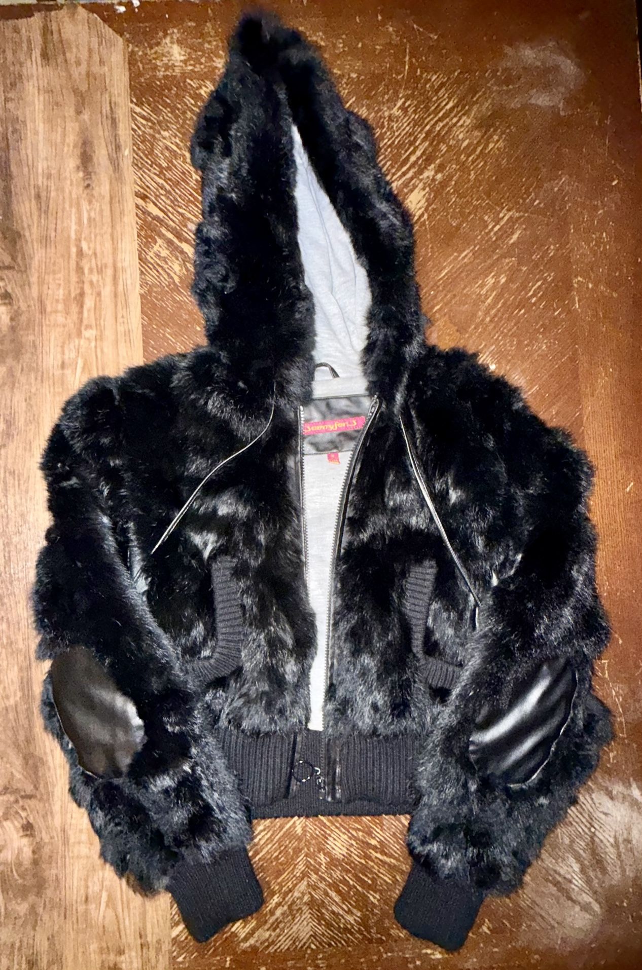 Jennyfer. J Genuine Rabbit Fur Jacket Sz Medium excellent condition