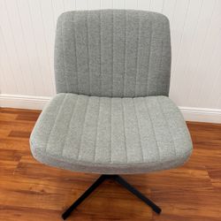 Modern Swivel Accent Chair – Adjustable Height – Gray Fabric