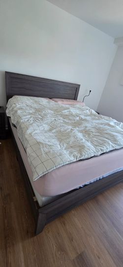 California King Bed, mattress, and nighstands