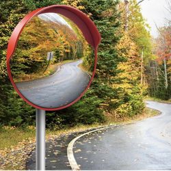 Convex Traffic Mirror - 32" Outdoor Driveway & Security Parabolic Safety Mirror, Acrylic Blind Spot Miror for Garage Retail Stores, Warehouses and Hig