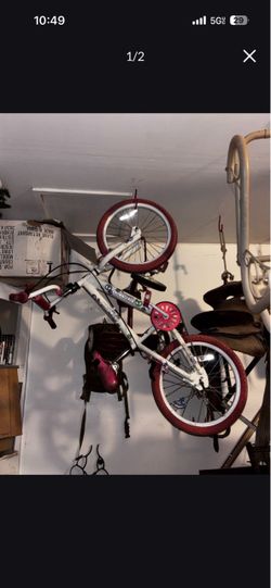 Girls BMX Bike White with Red Tires