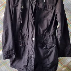 MICHAEL KORS WOMAN'S BLACK RAIN JACKET. Size  MEDIUM 