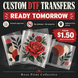 Custom DTF Transfers – Ready Tomorrow – No Minimum