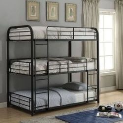 Brand New Sandy Black Triple Full Bunk Bed