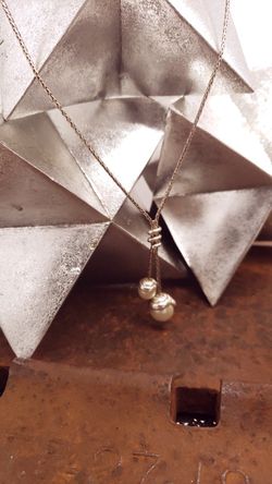 Brighton Silvertone Pearl Lariat Necklace