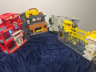 4 Large Kids Action Playsets – Fire Station, Construction & More