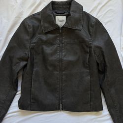 Abercombie vegan leather jacket