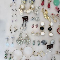 A Lot Of 50+ Women’s Vintage Earrings/ Costume Jewelry. $10 Each