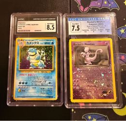 CGC Vintage Lot x2 (Rockets mewtwo promo/ 96 Blastoise holo JPN