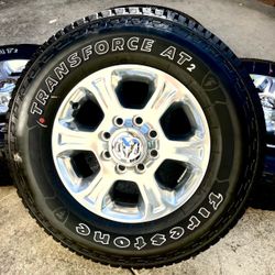 Brand New 2026 Ram 2500 Big Horn 18” OEM Polished Wheels and Firestone AT2s 99% Tread