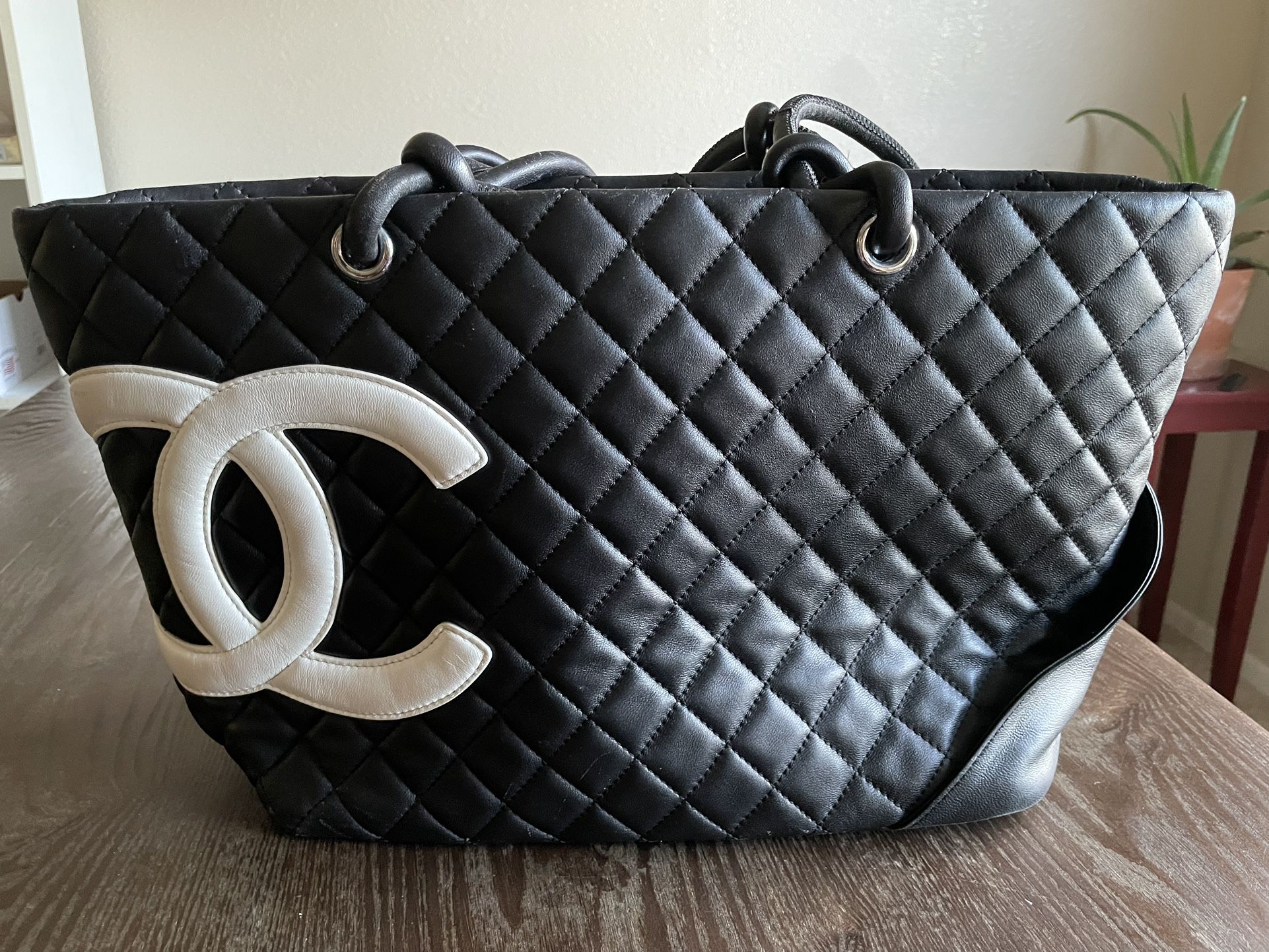 CHANEL Quilted Leather Cambon Bucket Bag Black