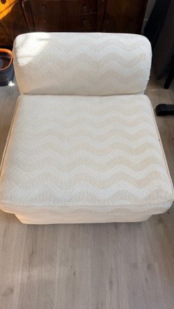 Cream Armless Sofa Chair Couch