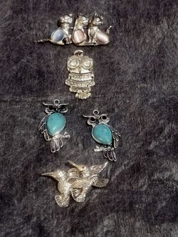 THREE PENDANTS AND MISC JEWELRY