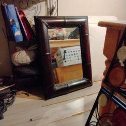 Large Mirror With Wood Frame