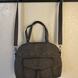 Nicole Miller Charcoal Gray Dome Crossbody Bag