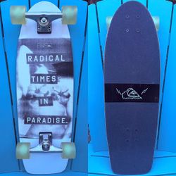 Quicksilver ‘Radical Times In Paradise - Complete Surf Skateboard - 9.75” X 30” 