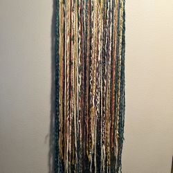 Handmade Woven Rope and Wood Tapestry