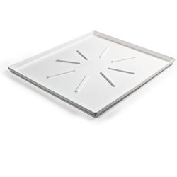 Camco Front-Load Washing Machine Drain Pan, Protects Your Floor from Washing Machine Leaks, OD 30.5” x 34.5” x 1.64”, White