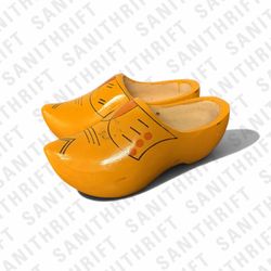 Vintage Hand Painted Wooden Dutch Clogs