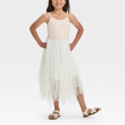 Zenzi Embroidered Girl Ivory Dress
