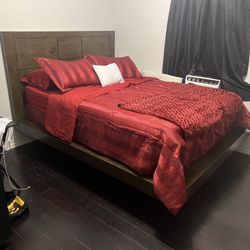 Brown Floating Bed Frame