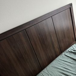 Full Size Bed Frame/Living Spaces/Dark Brown Wood
