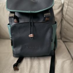 Coach League Flap Backpack - Black Copper/Ocean Colorblock