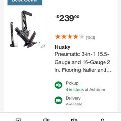 Husky Pneumatic Floor Nailer 