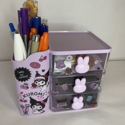 Kuromi-themed desktop organizer