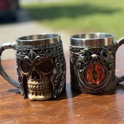 Fantasy Skull Mug & Dragon Eye Mug Set – Stainless Steel Inserts