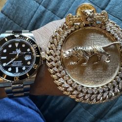 14k DIAMOND TIGER PENDANT 116 Grams 